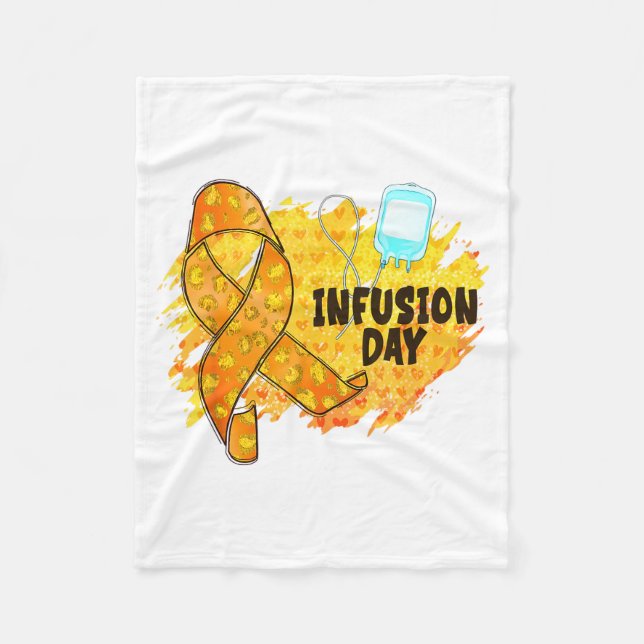 Couverture Polaire Jour de perfusion Ruban orange de sensibilisation  (Devant)