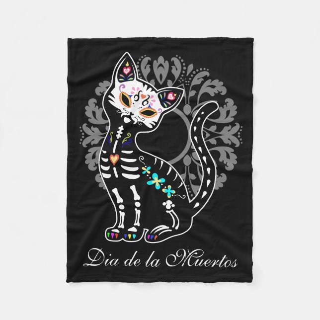 Couverture Polaire Jour Girly du chat mignon mort (Devant)