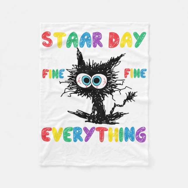 Couverture Polaire Jour Noir Chat Enseignant Enfants Test d'étoile D (Devant)