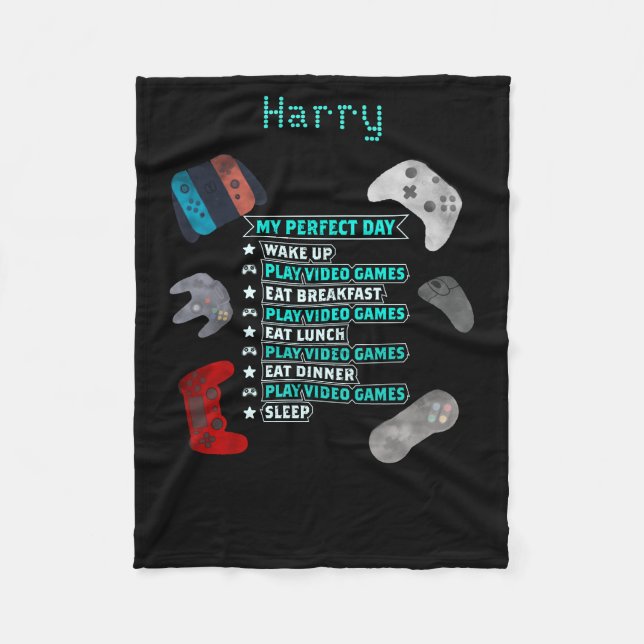 Couverture Polaire Jour parfait de jeu personnalisé, avec contrôleurs (Devant)