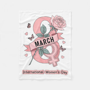 Couverture Polaire Journée internationale des femmes 8 mars Rose Fémi