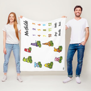 Couverture Polaire Journées personnalisées Semaines Mois Jalons Bébé