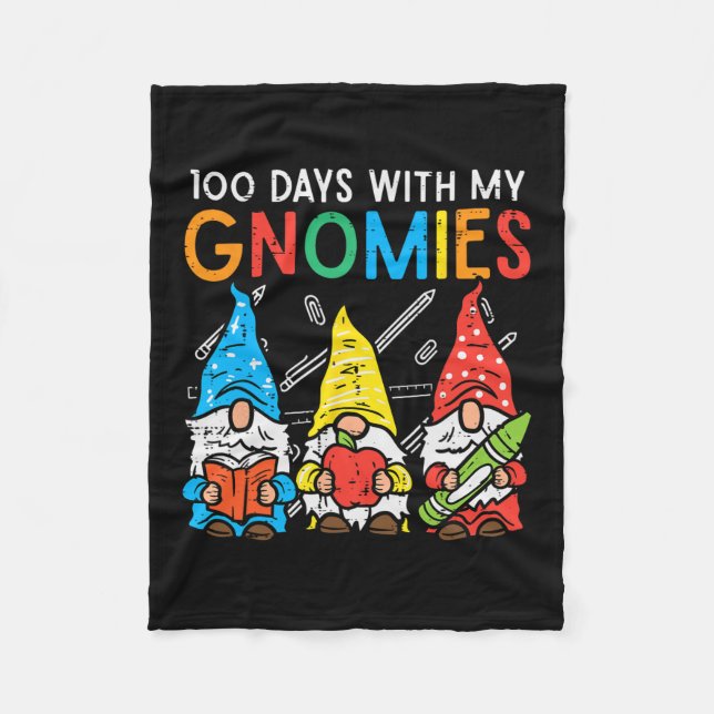 Couverture Polaire Jours Avec Mes Gnomies Mignonne Enseignant 100e Jo (Devant)