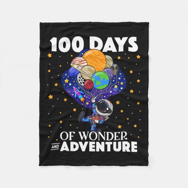 Couverture Polaire Jours De L'École Astronaut Space Boys Enfants 100e (Devant)