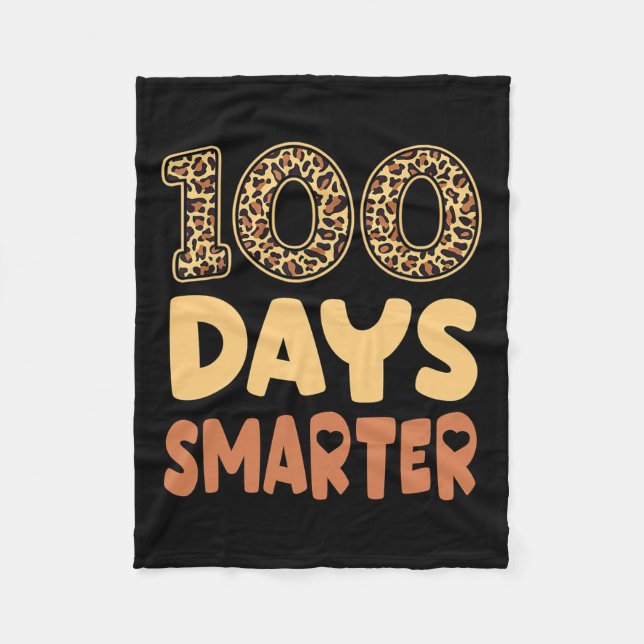 Couverture Polaire Jours Enseignant Smarter Leopard 100e Jour De L'Éc (Devant)