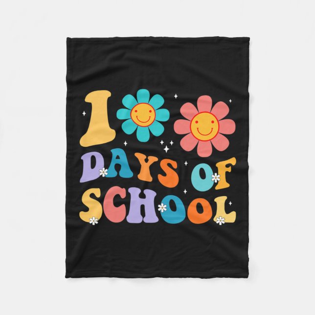 Couverture Polaire Jours Joyeux 100e Jour De L'École Enseignants Enfa (Devant)