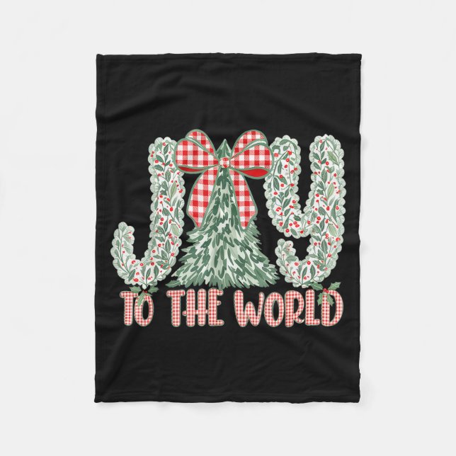 Couverture Polaire Joy To The World Coquette Bow Christmas Nativity C (Devant)