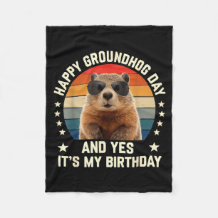 Couverture Polaire Joyeuse fête de la marmotte et oui c'est mon anniv