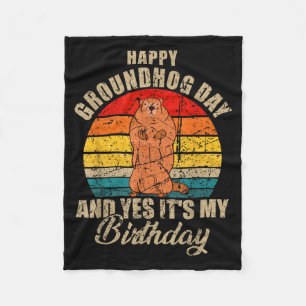 Couverture Polaire Joyeuse Fête de la Marmotte Et Oui C'est Mon Anniv