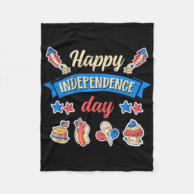 Couverture Polaire Joyeuse fête de l'indépendance - 4 juillet de l'in (Devant)