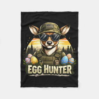 Couverture Polaire Joyeuse fête de Pâques Camo drôle chasse garçons h