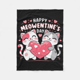 Couverture Polaire Joyeuse Meowentine Saint Valentin Drôle Mignon Amo