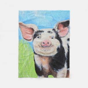 Couverture Polaire Joyeuse peinture de petit cochon