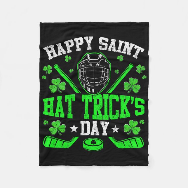 Couverture Polaire Joyeuse Saint Hat Trick Day de hockey sur glace St (Devant)