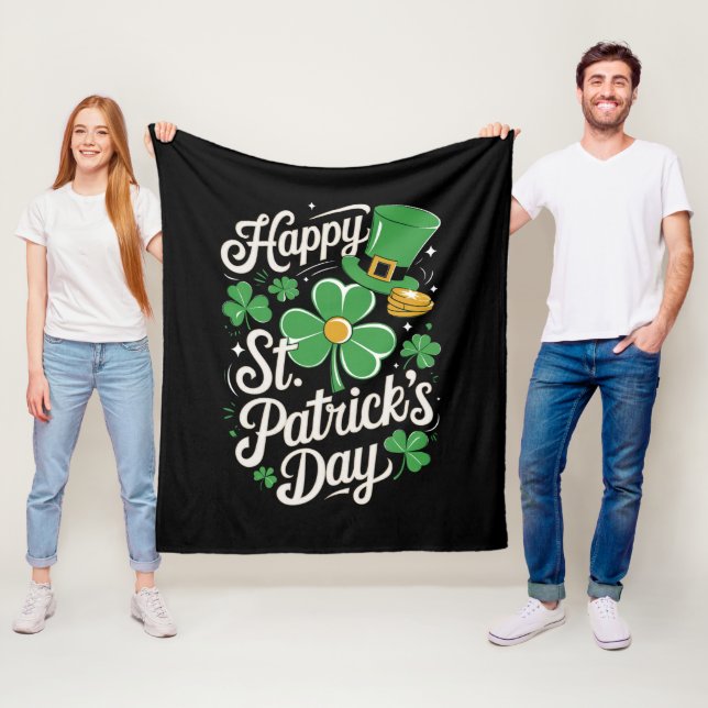 Couverture Polaire Joyeuse Saint-Patrick Patrimoine Irlandais St Patt (En situation)