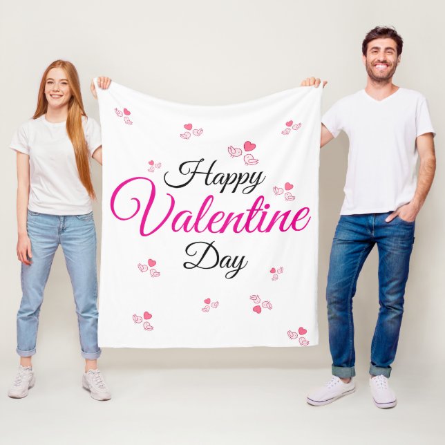 Couverture Polaire Joyeuse Saint-Valentin (En situation)