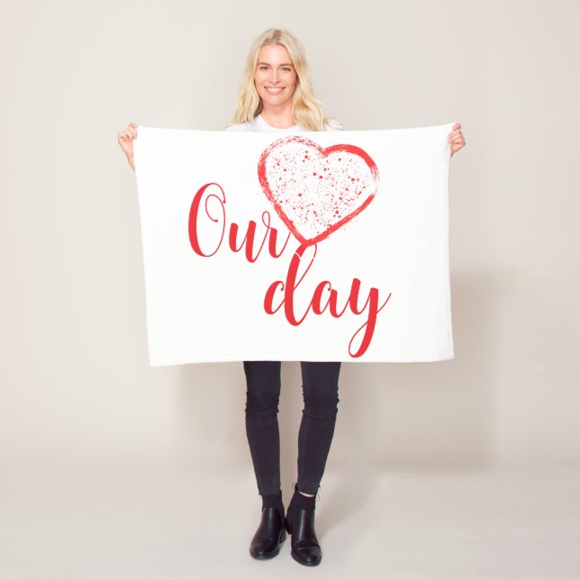 Couverture Polaire Joyeuse Saint-Valentin (En situation)