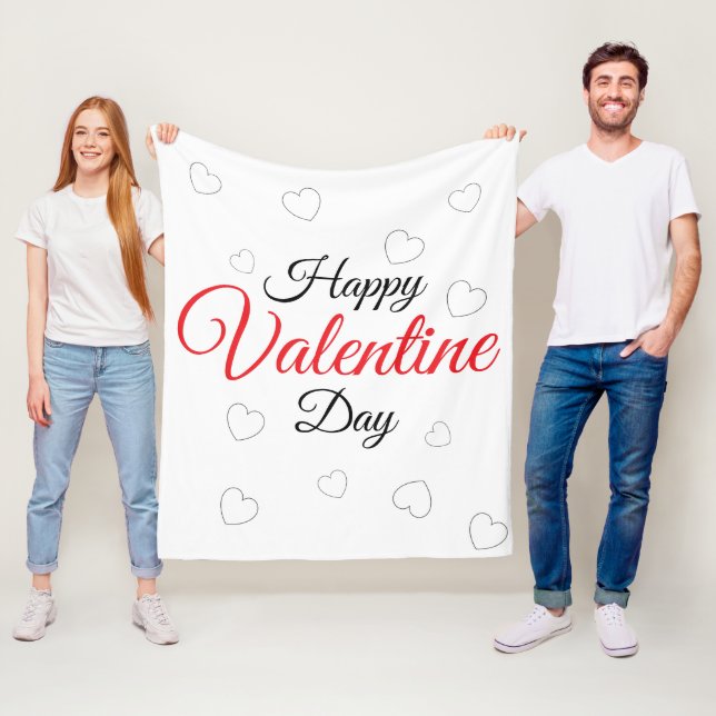 Couverture Polaire Joyeuse Saint-Valentin (En situation)