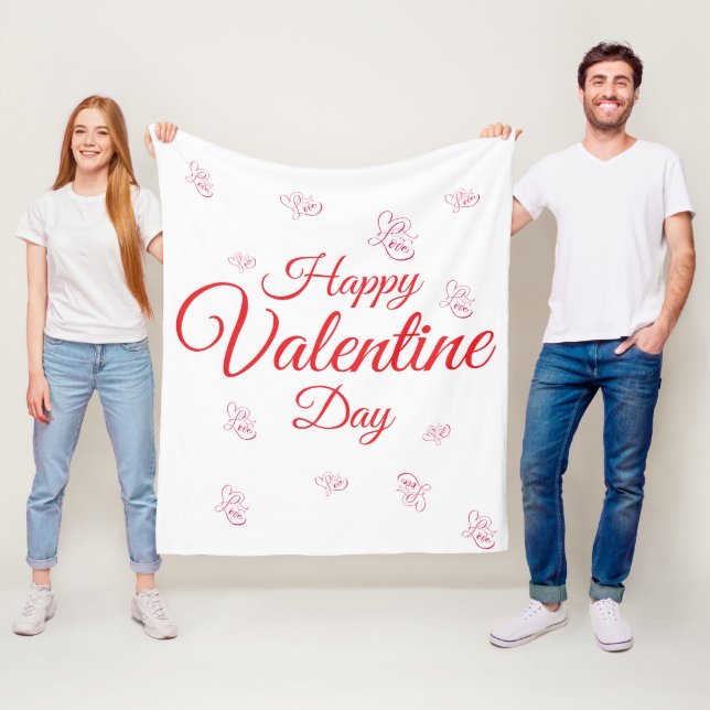 Couverture Polaire Joyeuse Saint-Valentin (En situation)