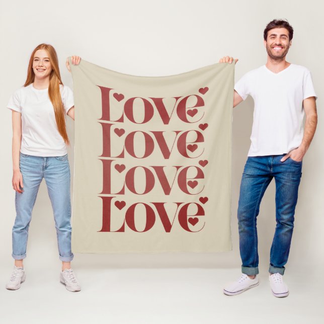 Couverture Polaire Joyeuse Saint-Valentin Amour Couple  (En situation)