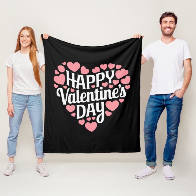 Couverture Polaire Joyeuse Saint Valentin drôle Cœur Amour Valentin  (En situation)