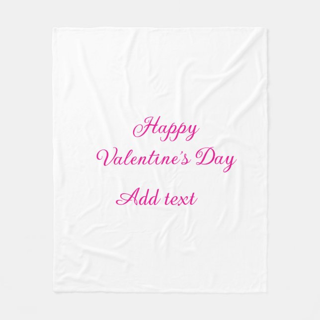 Couverture Polaire Joyeuse Saint-Valentin texte rose nom message (Devant)