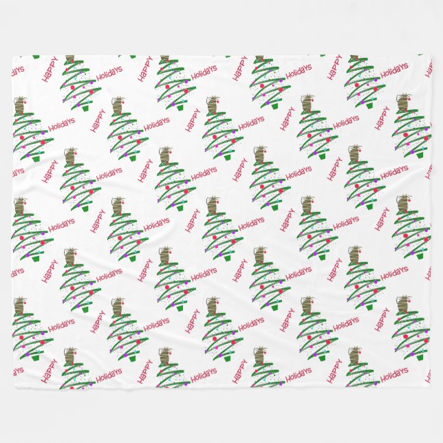 Couverture Polaire Joyeuses fêtes (Devant (Horizontal))