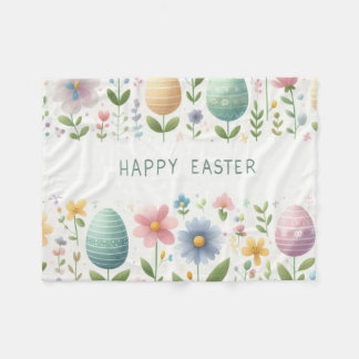 Couverture Polaire Joyeuses Fleurs de Pâques