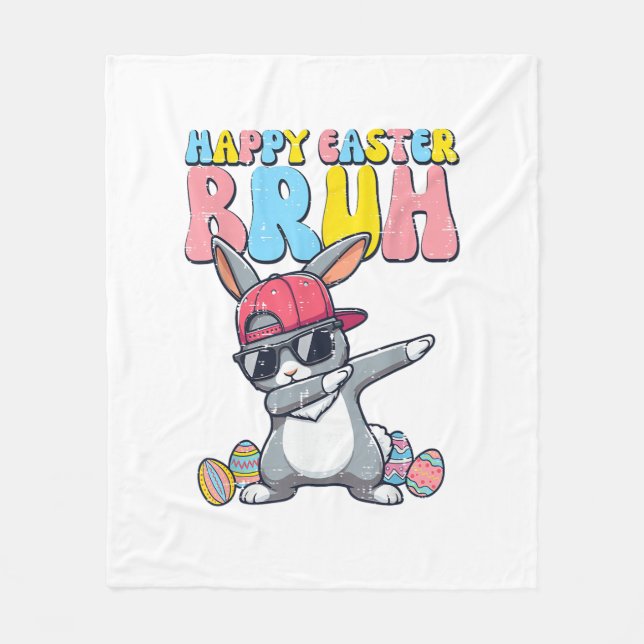 Couverture Polaire Joyeuses Pâques Bruh Lapin Dab Lapin Danse Garçons (Devant)