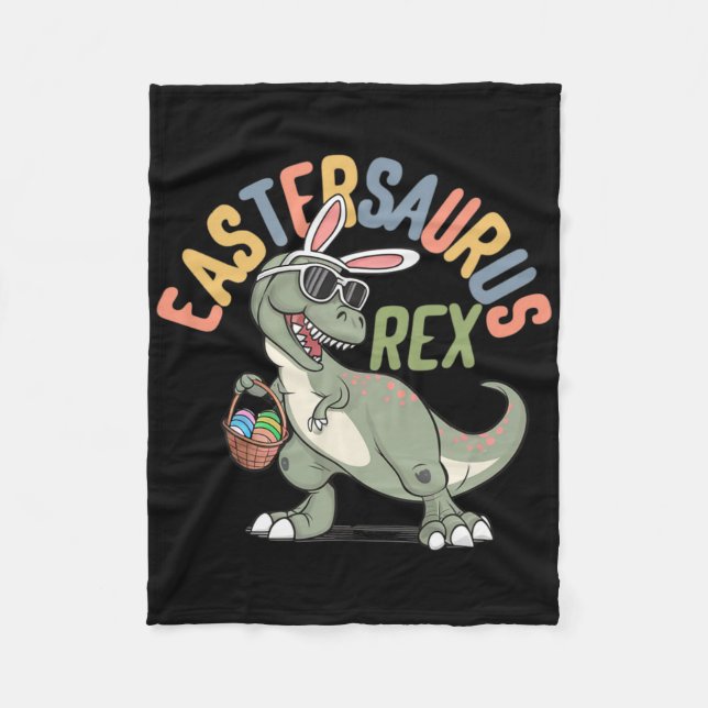 Couverture Polaire Joyeuses Pâques Eastersaurus Rex T-rex Enfants Gar (Devant)
