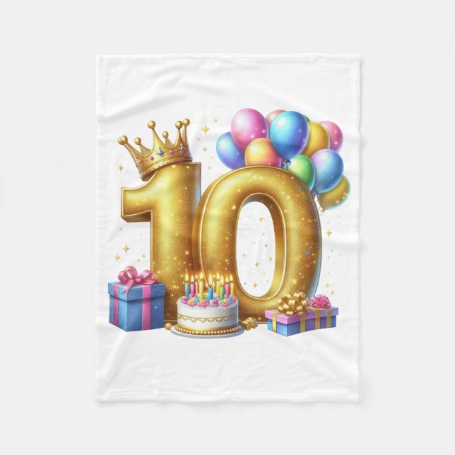 Couverture Polaire Joyeux 10e Anniversaire (Devant)