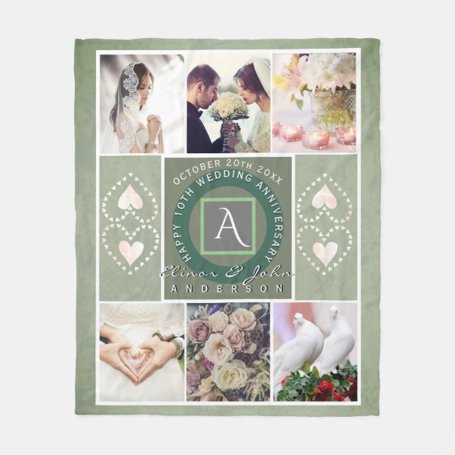 Couverture Polaire "Joyeux 10e anniversaire"6 photos Couleur mince (Devant)