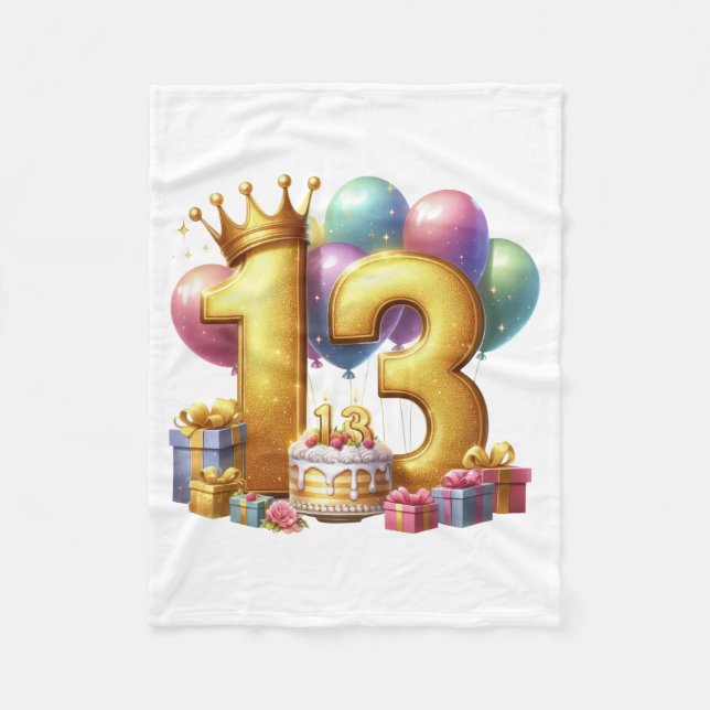 Couverture Polaire Joyeux 13e anniversaire (Devant)