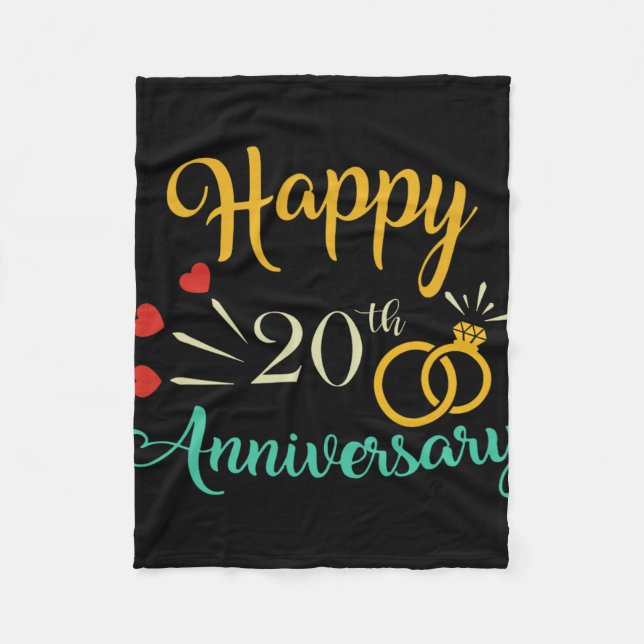 Couverture Polaire Joyeux 20e anniversaire jumelés Couples 20e annive (Devant)