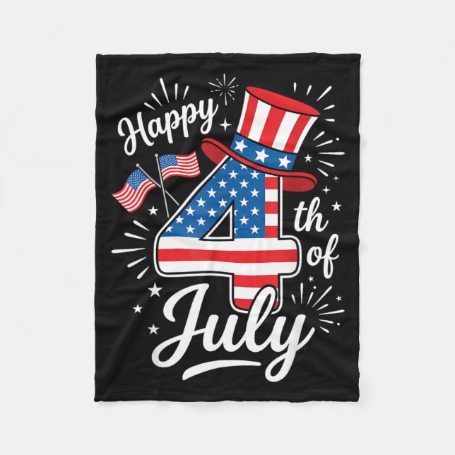 Couverture Polaire Joyeux 4 juillet (Devant)