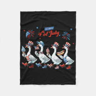 Couverture Polaire Joyeux 4 juillet Canards Fête de l'Indépendance Am