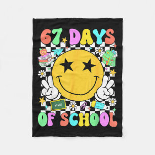 Couverture Polaire Joyeux 67e jour d'école Vibes Sourire Visage 67 Jo