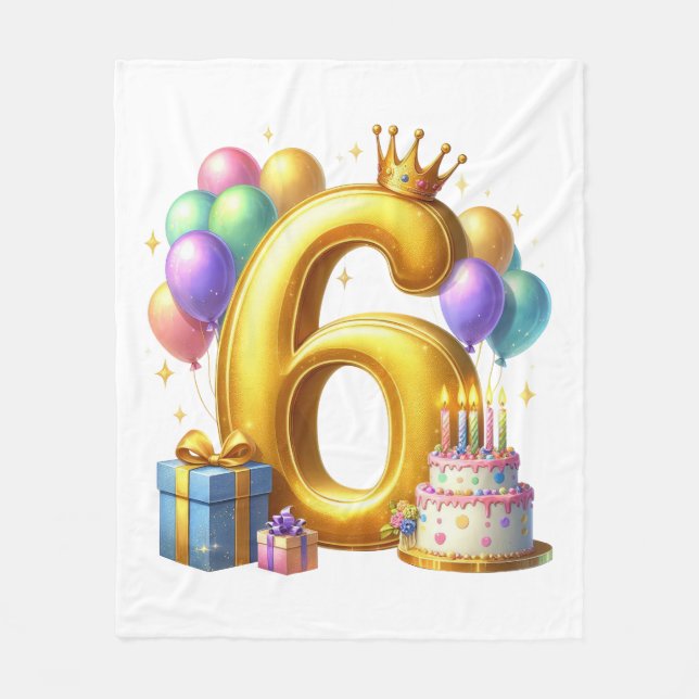 Couverture Polaire Joyeux 6ème Anniversaire (Devant)