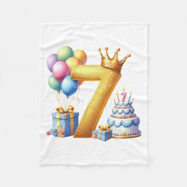 Couverture Polaire Joyeux 7ème Anniversaire (Devant)