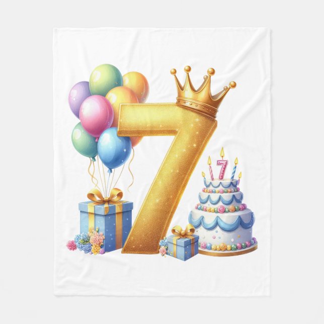 Couverture Polaire Joyeux 7ème Anniversaire (Devant)