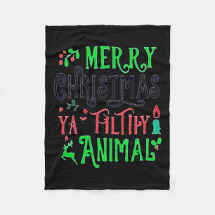 Couverture Polaire Joyeux animal de Noël sale Ya Xmas Famille Pajam