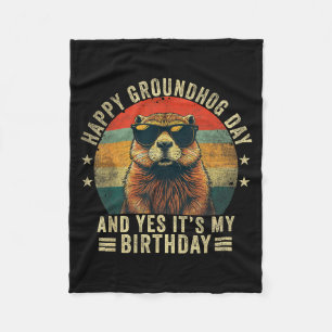 Couverture Polaire Joyeux anniversaire de la marmotte Cool Marmotte
