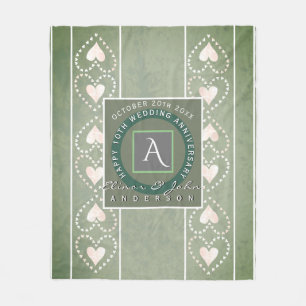 Couverture Polaire "Joyeux anniversaire de Mariage"Monogramme gris av