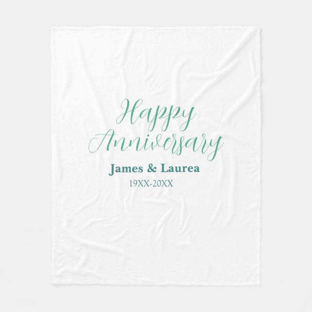 Couverture Polaire Joyeux anniversaire de mariage nom date année simp (Devant)