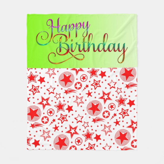 Couverture Polaire JOYEUX ANNIVERSAIRE - design de texte + vos propre (Devant)