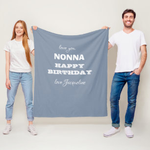 Couverture Polaire Joyeux anniversaire grand-mère NONNA Chic Script N