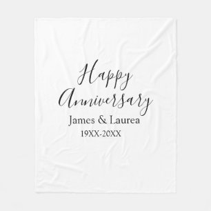 Couverture Polaire Joyeux anniversaire mariage nom date année simple