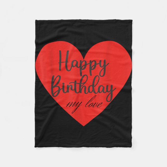 Couverture Polaire Joyeux anniversaire mon amour  (Devant)