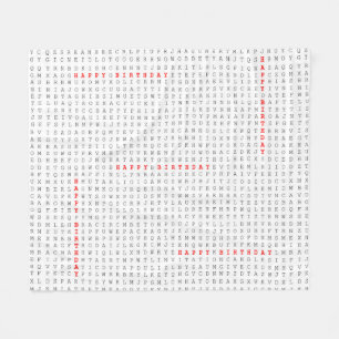 Couverture Polaire Joyeux Anniversaire Mot de recherche Puzzle