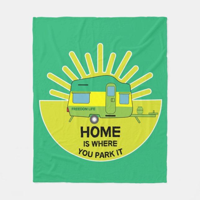 Couverture Polaire Joyeux caravaner | Cadeaux Caravan | Caravane | Mu (Devant)